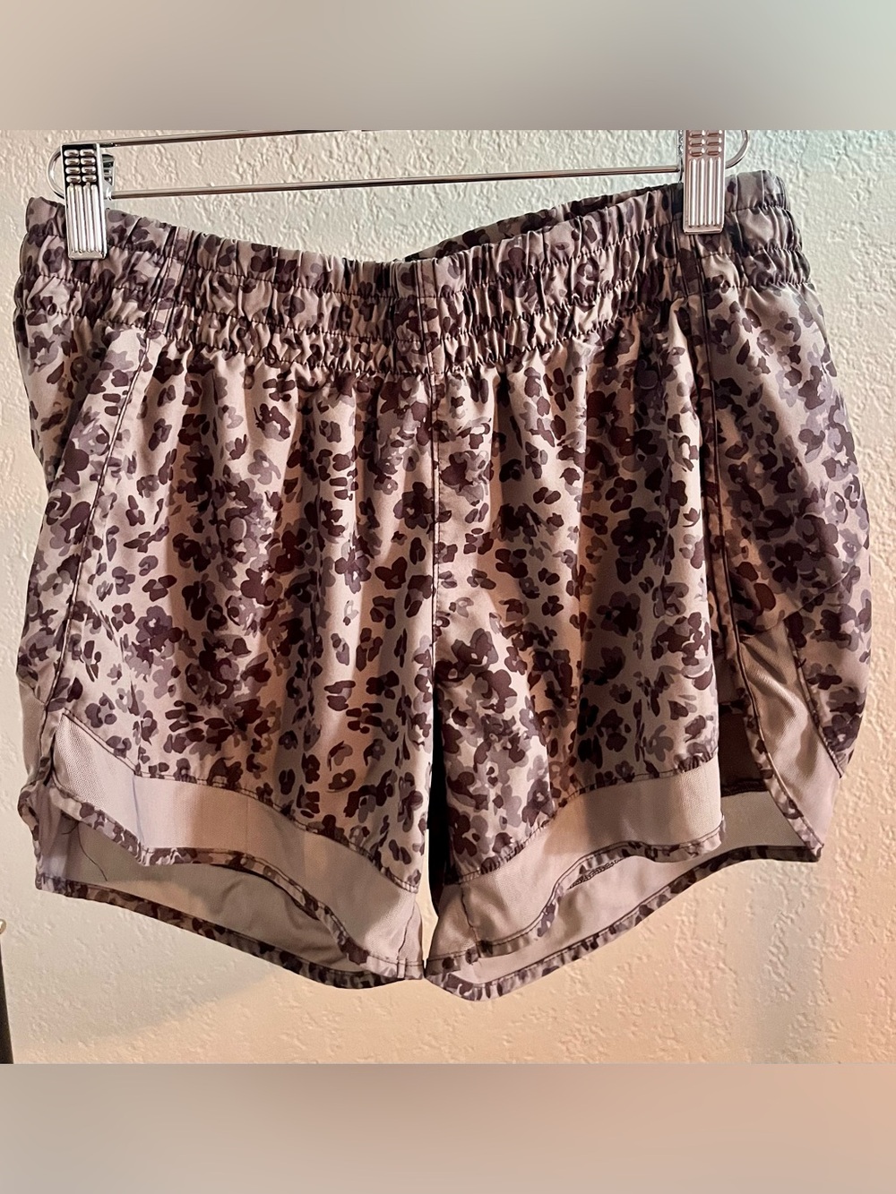 Athleta Beige and Brown Leopard Print Athletic Shorts